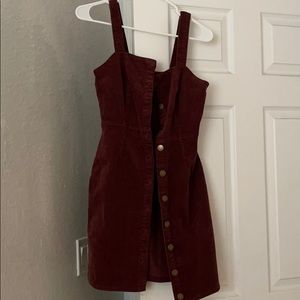 Billabong button up dress in burgundy size small